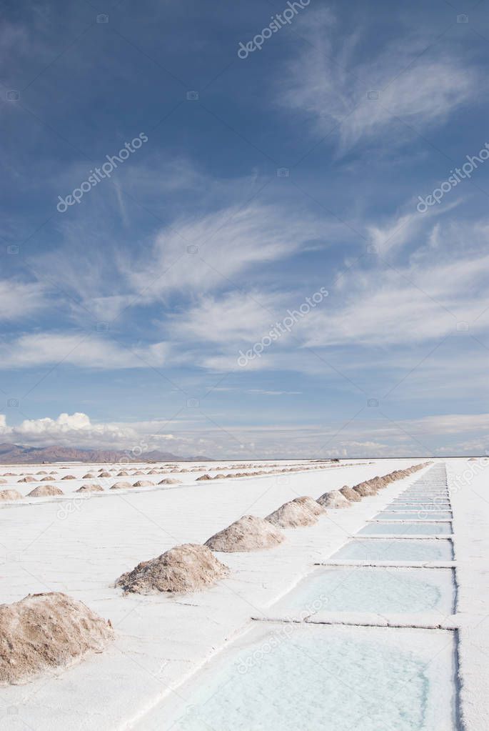 Salt Extraction Pools in Salinas Grandes, Argentina