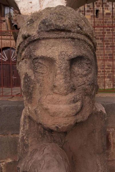 Tiwanaku Cultura Statua Fuoco Selettivo — Foto Stock