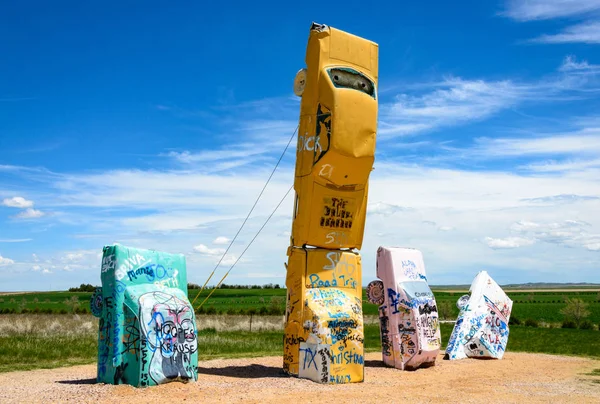 Carhenge Νεμπράσκα Οδική Έλξης — Φωτογραφία Αρχείου