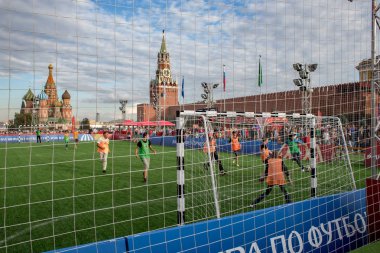 Kızıl Meydan, Moskova, Rusya - 07 Temmuz 2018: Park Meydanı ' nda Dünya Kupası FIFA 2018 Rusya'da bir fudball