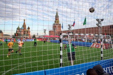 Kızıl Meydan, Moskova, Rusya - 07 Temmuz 2018: Park Meydanı ' nda Dünya Kupası FIFA 2018 Rusya'da bir fudball
