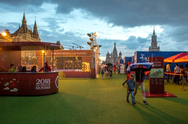 Rudé Náměstí Moskva Rusko Července 2018 Park Fudball Náměstí Světový — Stock fotografie