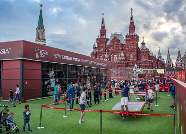 Praça Vermelha Moscou Rússia Julho 2018 Parque Fudball Praça Copa — Fotografia de Stock