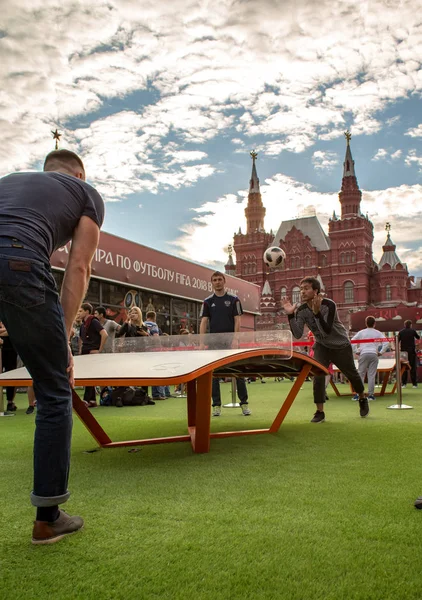 Rode Plein Moskou Rusland Juli 2018 Park Van Een Fudball — Stockfoto