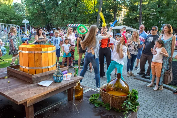 Moskau Russland Juli 2018 Die Menschen Nehmen Wettbewerben Auf Dem — Stockfoto