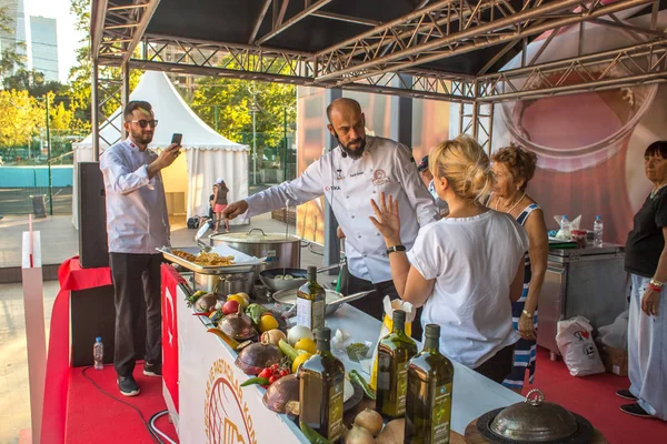 Moscou Rússia Agosto 2018 Mestre Culinária Cozinheiro Turco Festival Turquia — Fotografia de Stock