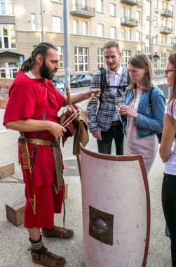 Moskova, Rusya - 17 Ağustos 2018: Herodot, antik, Scythia. festival kez ve dönemini Pokrovsky Boulevar tarihinde