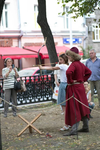 Moscú Rusia Agosto 2018 Moscú Los Moscovitas Gente Festival Épocas —  Fotos de Stock