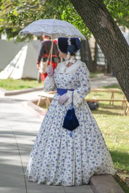 Moskova, Rusya - 22 Ağustos 2018:. Festival kez ve dönemi Sretensky Bulvarı'nda insanlar