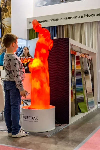 Moscow Russia September 2018 People International Exhibition Heimtextil Russia 2018 — Stock Photo, Image