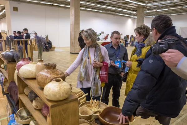 Mosca Russia Dicembre 2018 Inaugurazione Della Mostra Wood Works Nella — Foto Stock