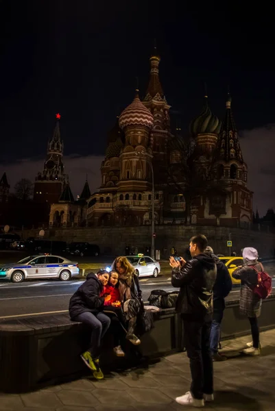 Moskau Russland März 2019 Aktion Earth Hour Auf Dem Roten — Stockfoto