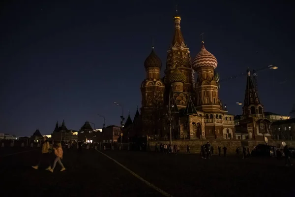 Moskva Rusko Března 2019 Akce Earth Hour Rudém Náměstí Moskvě — Stock fotografie