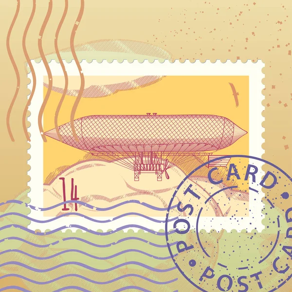 Carimbo Postal Com Direção Vetor Ilustração — Vetor de Stock