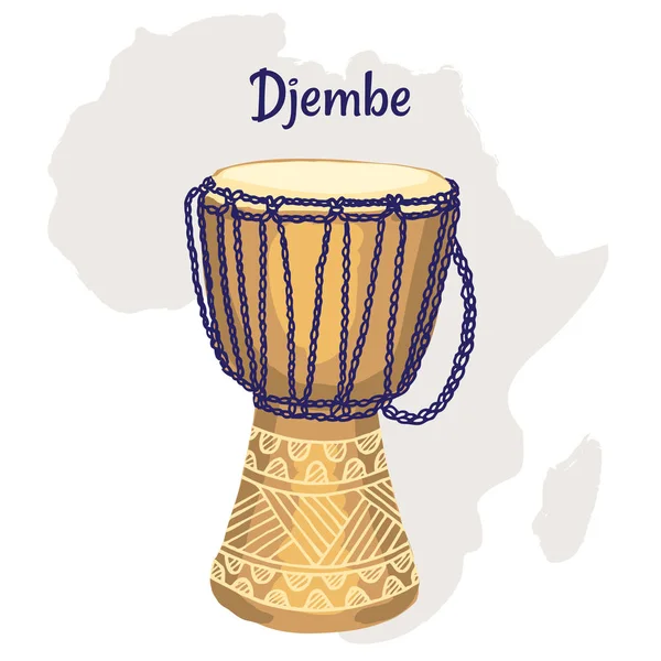 Instrument Tambour Africain Traditionnel Djembe — Image vectorielle