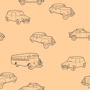 retro otomobil ile Seamless Modeli .