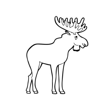 Geyik hayvan. Vektör çizim.
