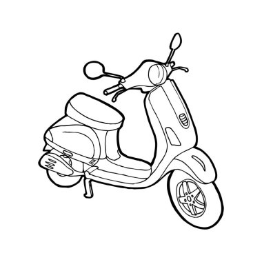 Scooter. Anahat vektör çizim.