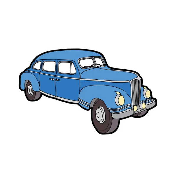 Retro Auto Dunkler Umriss Auf Hintergrund Vektorillustration — Stockvektor