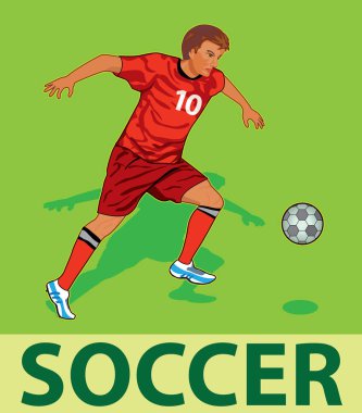 Futbol erkek oyuncu, vektör çizim