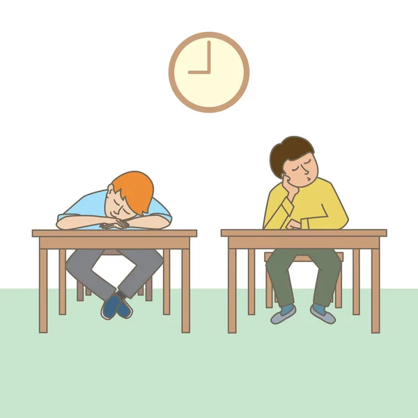 Schüler Die Klassenzimmer Sitzen Vektor Illustration Für Bildung Thema — Stockvektor