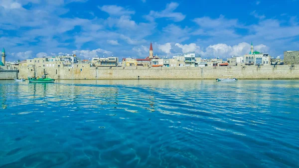 阿科码头海湾旧城墙水以色列阿拉伯旅游度假 — 图库照片