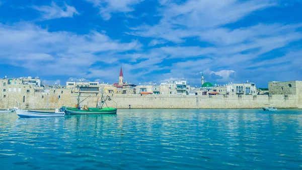 阿科码头海湾旧城墙水以色列阿拉伯旅游度假 — 图库照片