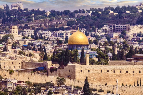 Israel jerusalem city scape gold dome east city old
