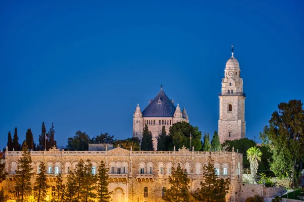 Vista de la Iglesia de la Dormición en el Monte Sión, Jerusalén, Israel. Basílica, memorial . — Foto de Stock