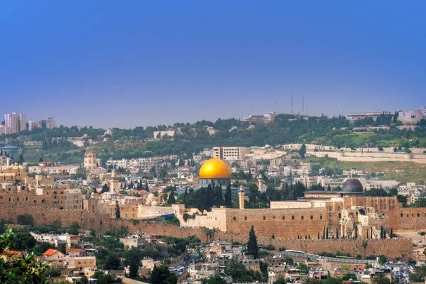 Panorama de Jerusalén, Israel. Tempel Monte Al-Aksa — Foto de Stock