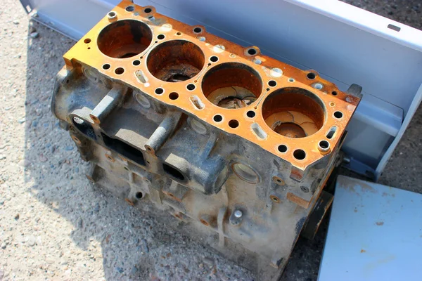 Old block cylinder. rusty