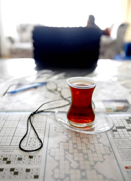 Traditioneller Türkischer Schwarzer Tee — Stockfoto