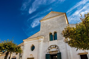 Ravello 'nun ana meydanı, antik Duomo' su ile, Salerno ilinde, Amalfi kıyısında..