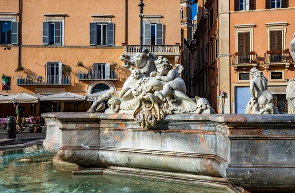 November 2018 Rome Italy Fountain Neptune Piazza Navona Ancient Stadium — Stock Photo, Image