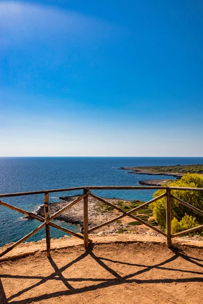 Wspaniała Zatoka Porto Selvaggio Nardo Włoszech Puglia Salento Torre Dell — Zdjęcie stockowe