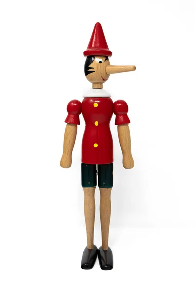 Januar 2019 Rom Italien Pinocchio Die Holzpuppe Isoliert Auf Weißem — Stockfoto