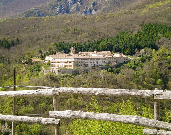 Trisulti Charterhouse Een Voormalig Kartuizerklooster Collepardo Italiaanse Provincie Frosinone Gezicht — Stockfoto