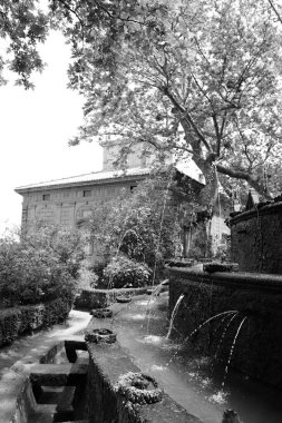 3 Haziran 2018 - Bagnaia, Lazio, İtalya - Villa Lante, İtalya 'nın orta kesimindeki Viterbo yakınlarında, Jacopo Barozzi da Vignola.Bir çeşmeye atfedilen sürpriz bir Mannerist bahçesidir..