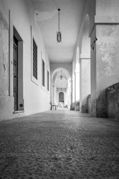 Mars 2019 Collepardo Frosinone Lazio Italien Trisulti Charterhouse Lång Korridor — Stockfoto