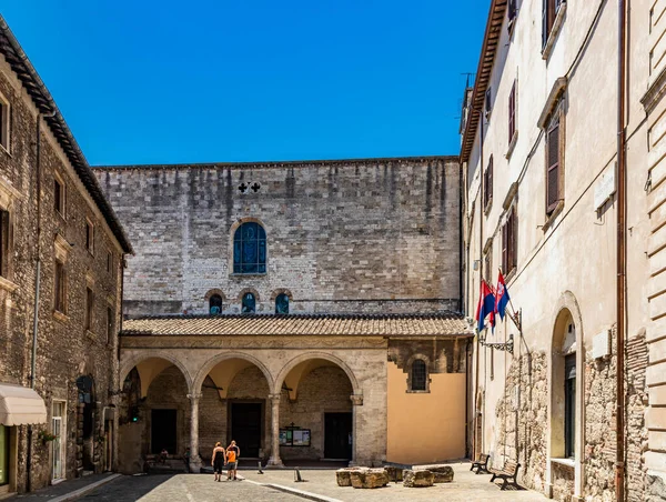 Antik Ortaçağ Köyü Narni Deki Piazza Dei Priori Deki Palazzo — Stok fotoğraf