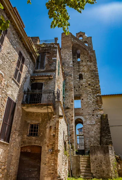 Charakterystyczne Spojrzenie Starożytnej Średniowiecznej Wiosce Narni Umbria Terni Włochy Stare — Zdjęcie stockowe
