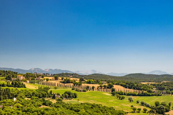 Las Verdes Colinas Umbría Vistas Desde Cima Ciudad Amelia Umbría —  Fotos de Stock