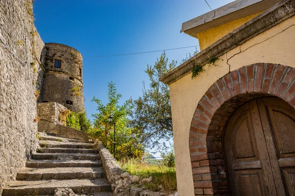 Outubro 2019 Cerro Volturno Isernia Molise Itália Beco Escadas Leva — Fotografia de Stock