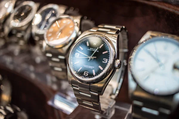 September 2019 Rom Latium Italien Rolex Uhren Schaufenster Eines Juweliers — Stockfoto