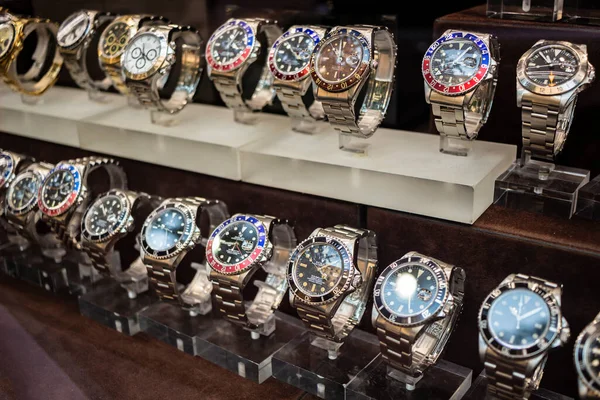 Сентября 2019 Года Рим Лас Вегас Италия Часы Rolex Выставляются — стоковое фото