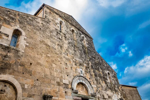 Fachada Piedra Catedral Santa Maria Annunziata Estilo Románico Con Una — Foto de Stock