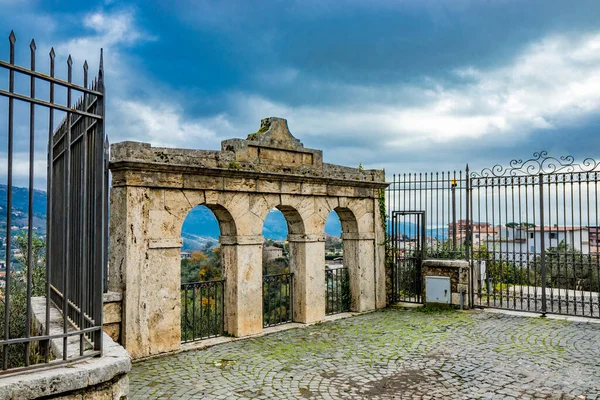 Tre Archi Pietra Nella Basilica Cattedrale Santa Maria Annunziata Stile — Foto Stock