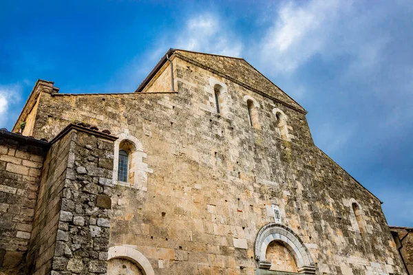 Stenen Gevel Van Kathedraal Van Santa Maria Annunziata Romaanse Stijl — Stockfoto