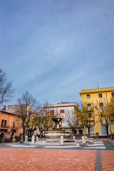 December 2018 Grottaferrata Ρώμη Ιταλία Κεντρική Πλατεία Της Grottaferrata Στην — Φωτογραφία Αρχείου
