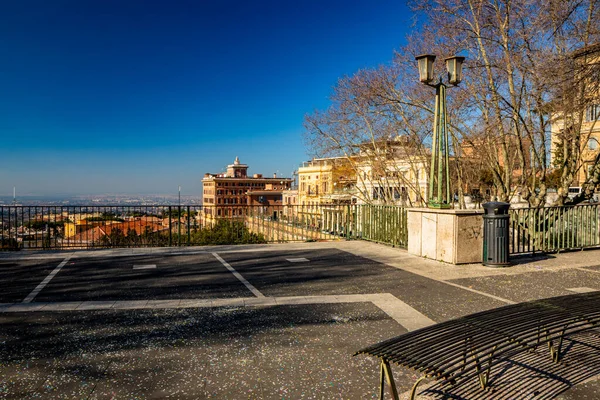 Sidewalk Panoramatickou Terasou Frascati Odkud Můžete Obdivovat Krásný Výhled Řím — Stock fotografie